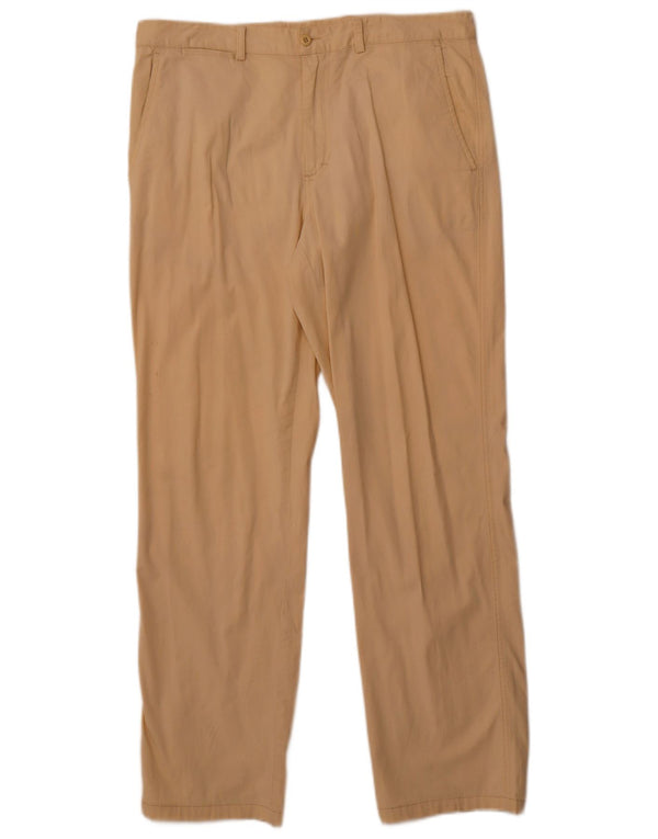 Avirex Mens Straight Chino Trousers W34 L30 Beige Cotton