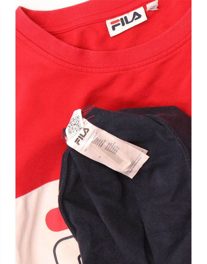 Fila Mens Graphic Sweatshirt Jumper Small Multicoloured Colourblock Cotton
