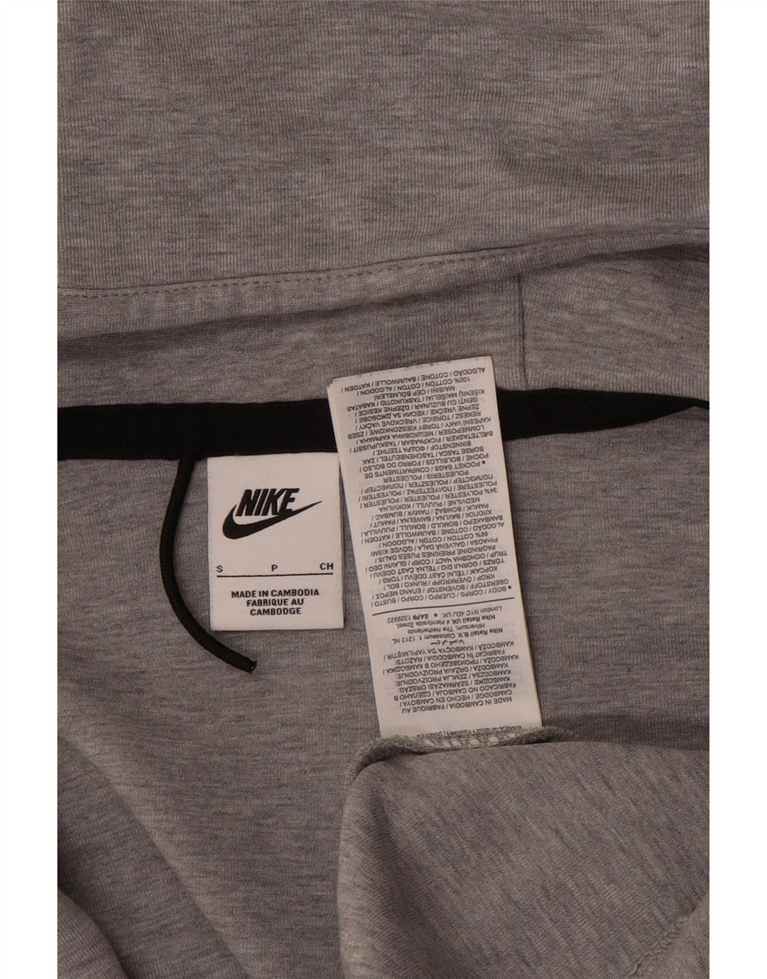 Nike Mens Zip Hoodie Sweater Small Grey Cotton