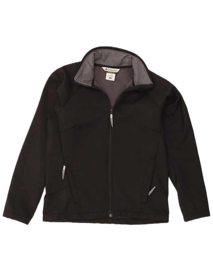 Columbia Womens Tracksuit Top Jacket UK 14 Medium Black Polyester