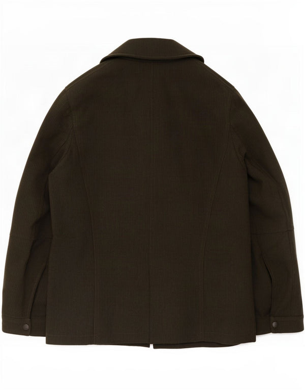 Calvin Klein Jeans Mens Pea Coat UK 40 Large Khaki Polyester