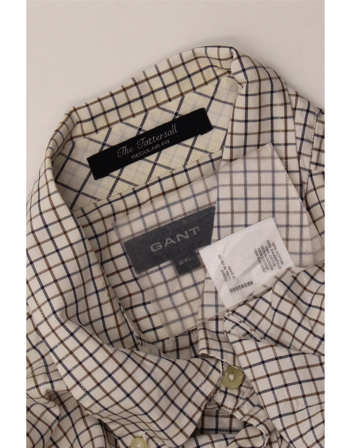 Gant Mens Regular Fit Shirt 2XL White Check Cotton