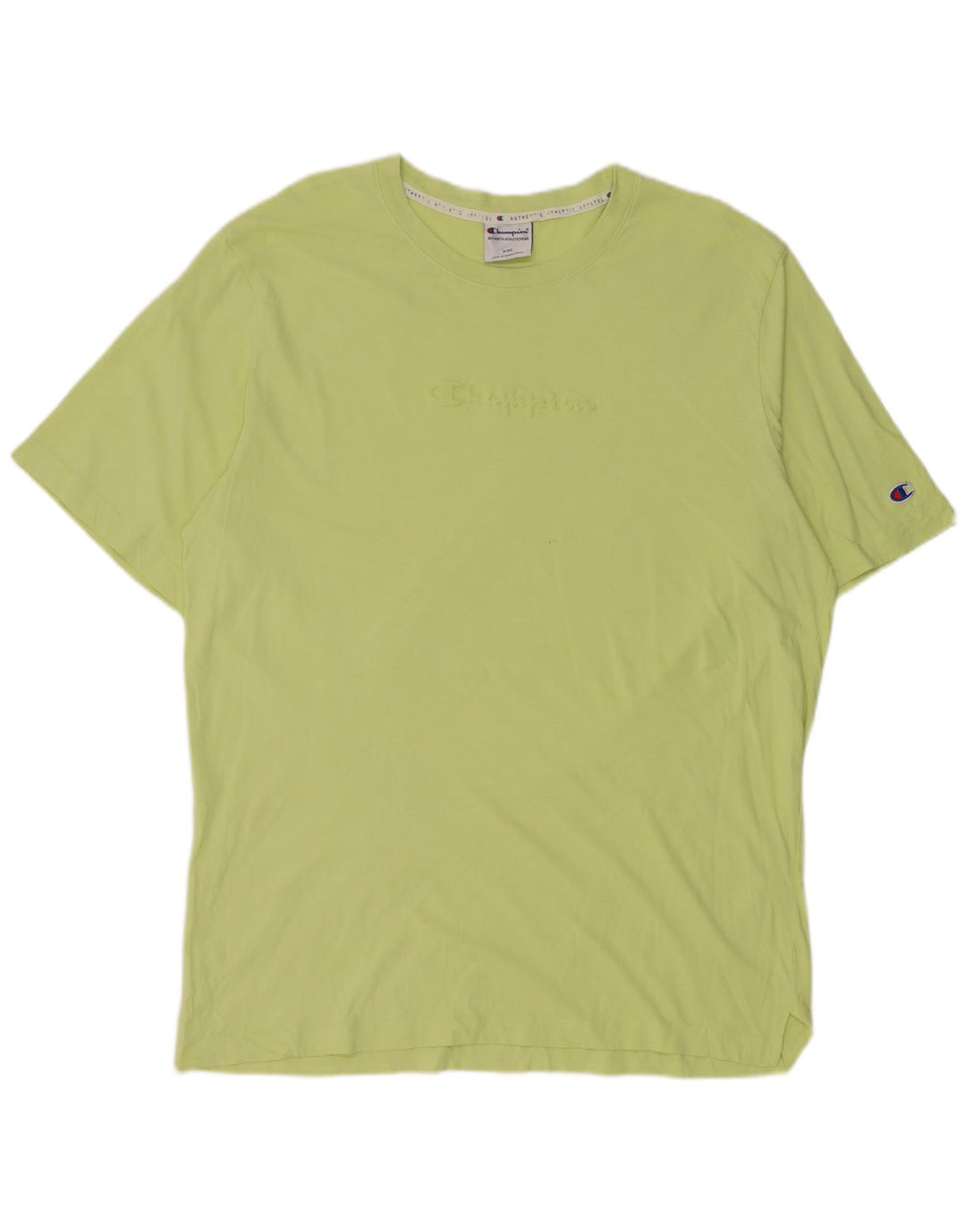 CHAMPION Mens Graphic T-Shirt Top 2XL Green Cotton