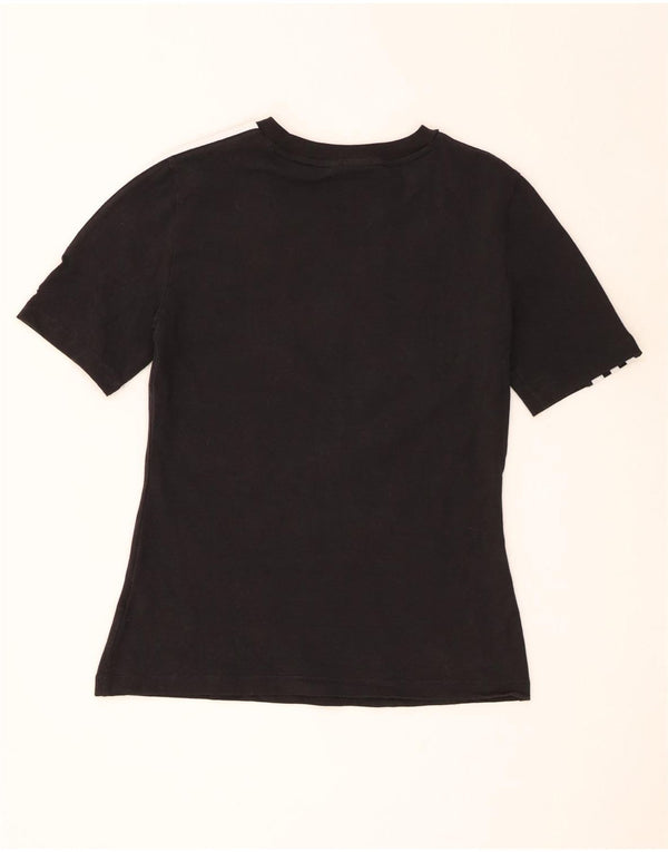 Adidas Womens T-Shirt Top UK 14 Medium Black Cotton