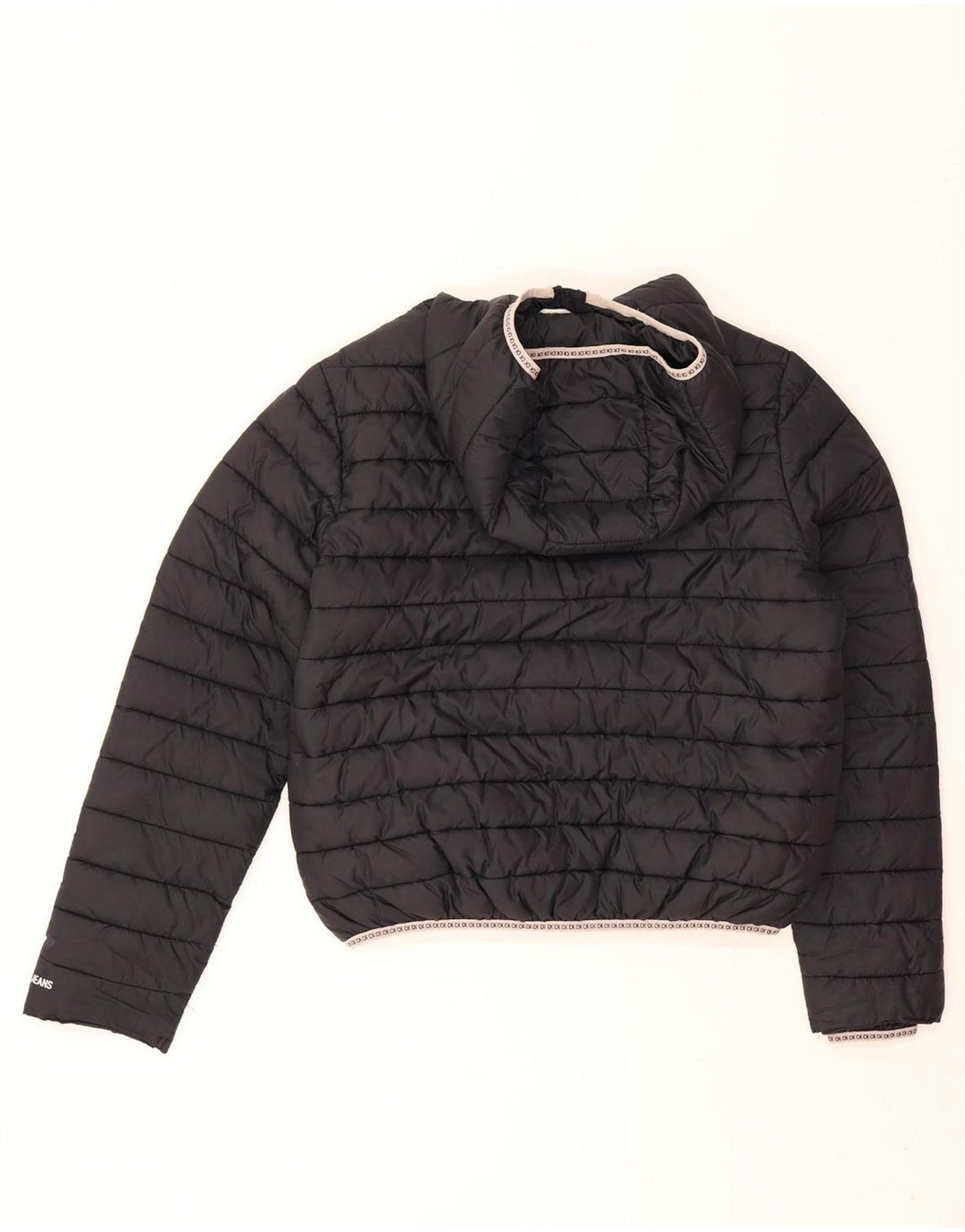 Calvin Klein Jeans Womens Hooded Oversized Padded Jacket UK 10 Small Black