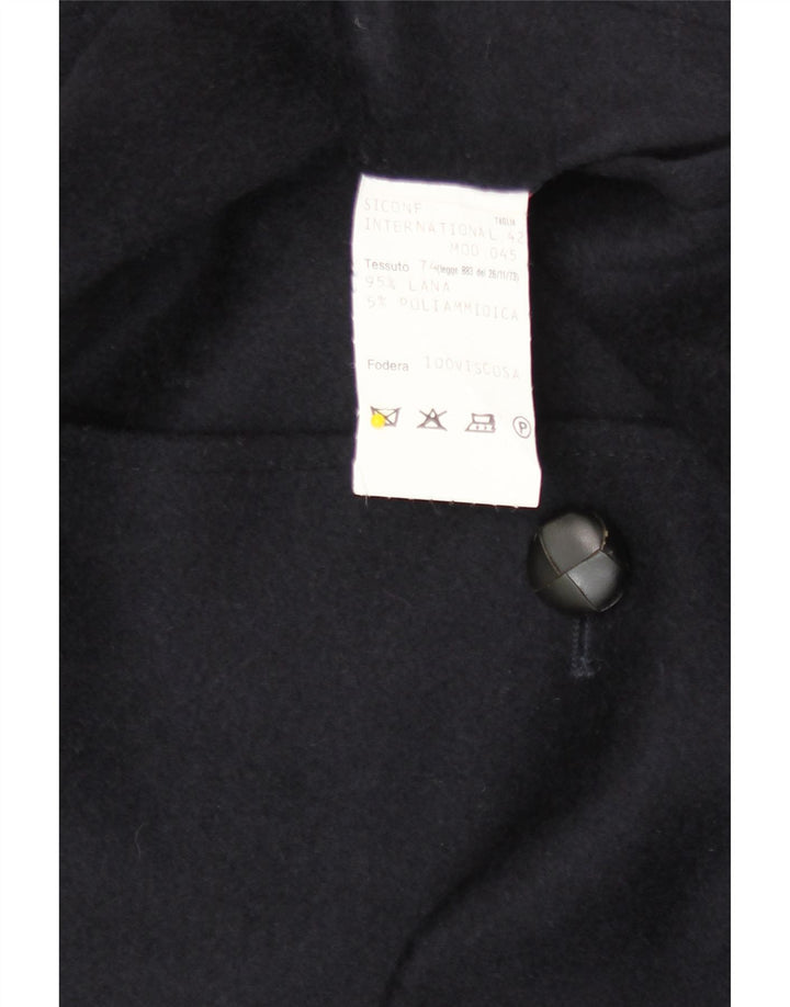 Steinbock Womens Overcoat IT 42 Medium Navy Blue Wool
