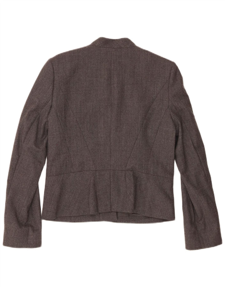 Hobbs Womens 1 Button Blazer Jacket UK 12 Medium Grey Wool