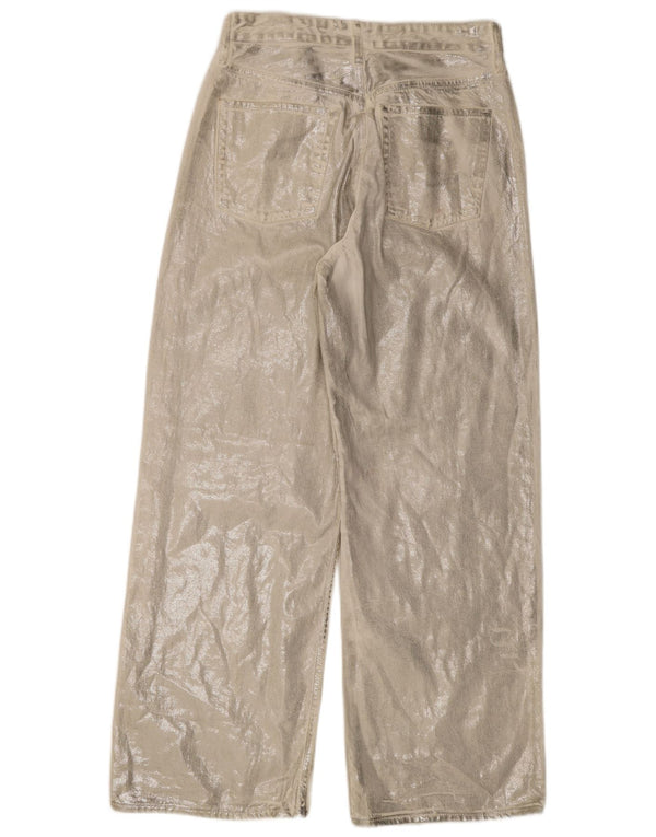 Zara Womens Loose Fit High Waist Jeans Large W32 L32 Silver