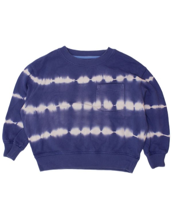 BODEN Girls Sweatshirt Jumper 4-5 Years Blue Tie Dye Cotton