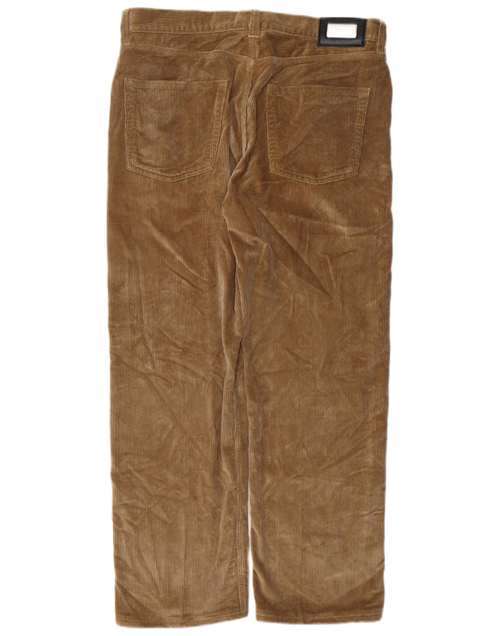 HUGO BOSS Mens Alabama Straight Corduroy Trousers W36 L30  Brown Cotton
