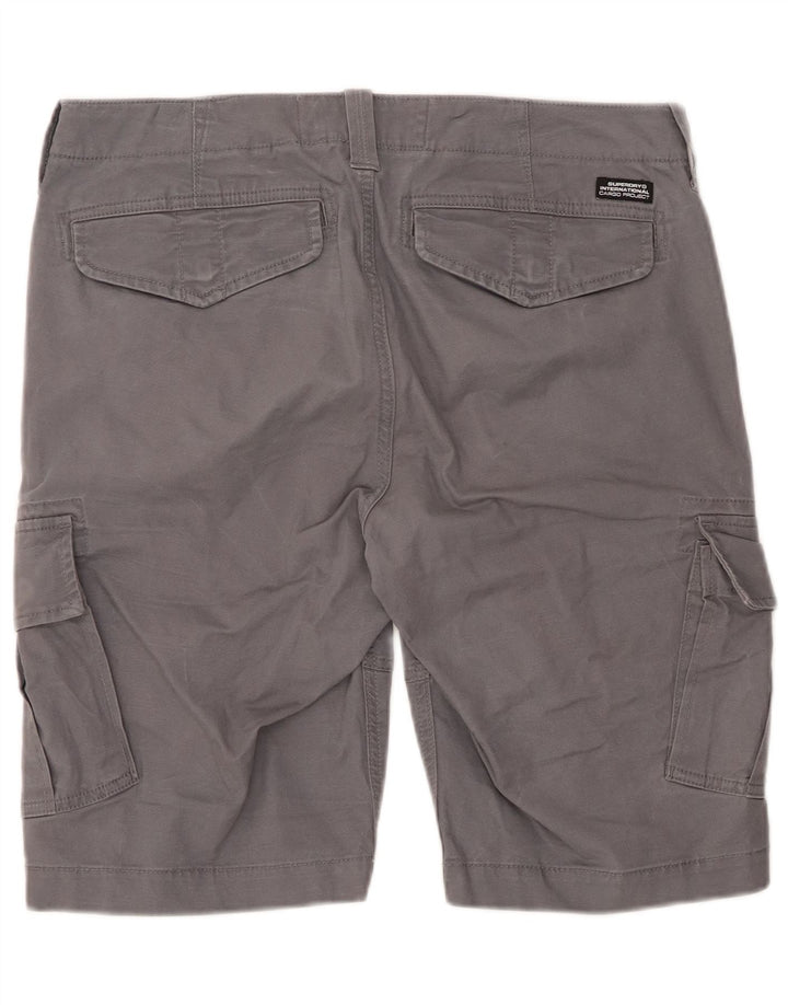 SUPERDRY Mens Cargo Shorts W32 Medium  Grey Cotton