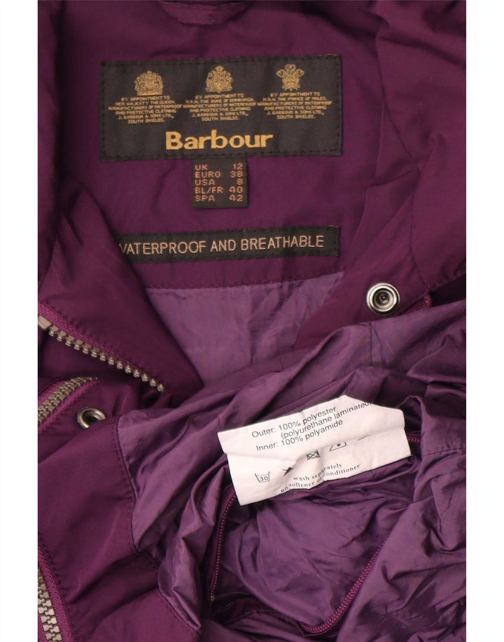 Barbour Womens Military Utility Jacket UK 12 Medium Purple Polyester