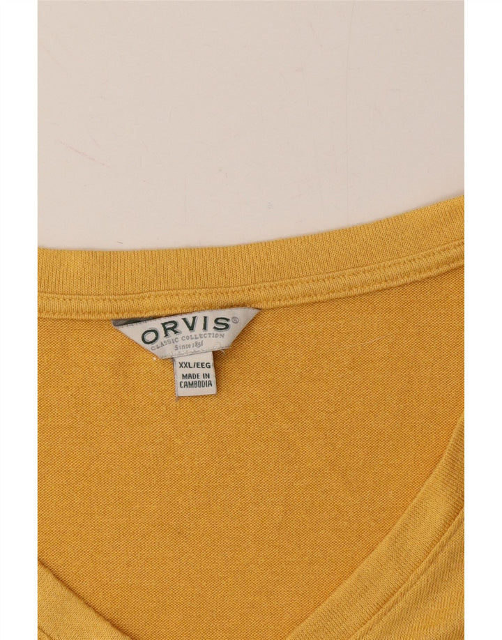 ORVIS Womens T-Shirt Top UK 20 2XL Yellow Polyester Vintage Orvis and Second-Hand Orvis from Messina Hembry 
