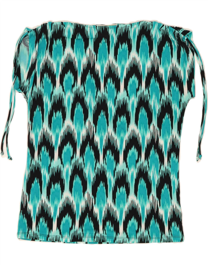 MICHAEL KORS Womens Sleeveless Blouse Top UK 14 Medium Blue Ikat Polyester Vintage Michael Kors and Second-Hand Michael Kors from Messina Hembry 