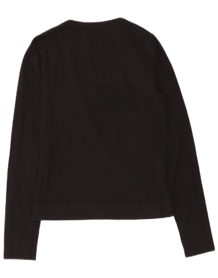 Liu Jo Womens Graphic Top Long Sleeve IT 42 Medium Black Cotton