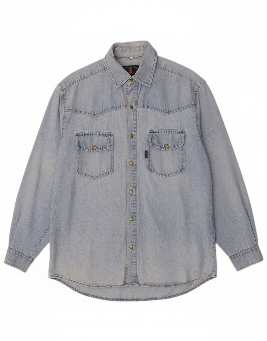 Armata Di Mare Mens Denim Shirt Medium Blue Cotton
