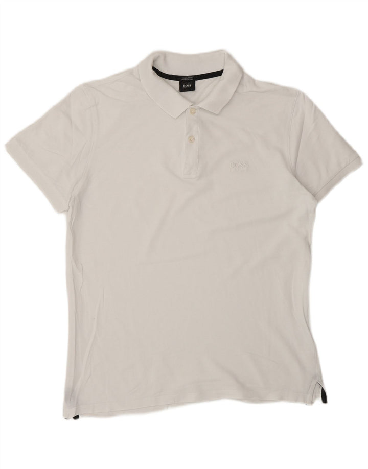 HUGO BOSS Mens Regular Fit Polo Shirt Small White