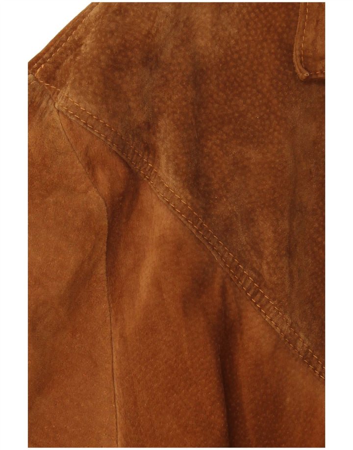 VINTAGE Mens 3 Button Suede Blazer Jacket UK 42 XL Brown