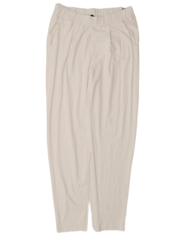 Marks & Spencer Womens Tapered Chino Trousers UK 12 Medium W30 L30 White