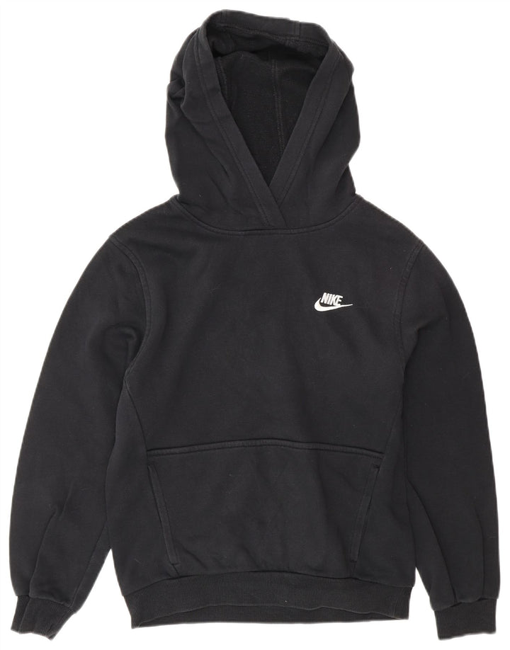 Nike Boys Hoodie Jumper 12-13 Years Large Black Cotton