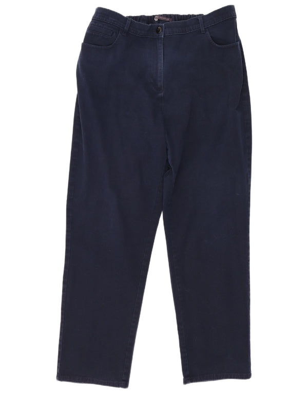 Marks & Spencer Womens Tapered Casual Trousers UK 20 2XL W36 L28 Navy Blue