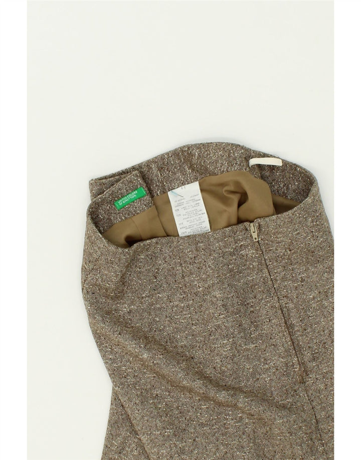 BENETTON Womens Straight Skirt IT 44 Medium W30 Grey Flecked Wool Vintage Benetton and Second-Hand Benetton from Messina Hembry 