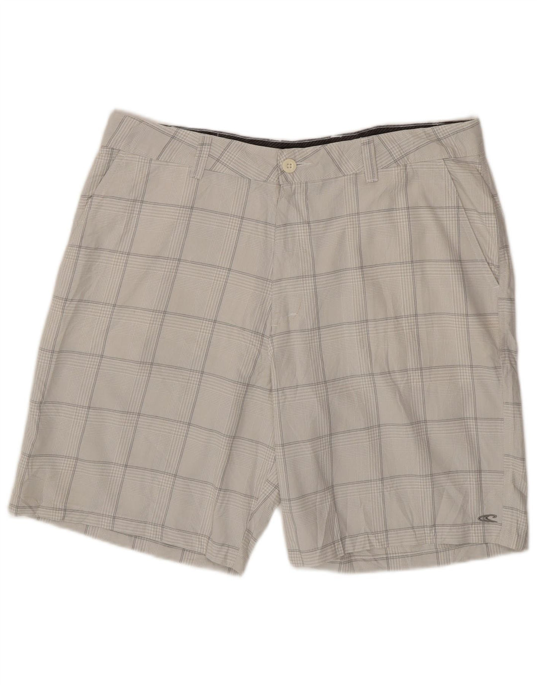 O'Neill Mens Chino Shorts W38 XL Grey Check Polyester