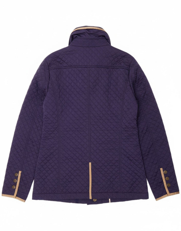 LUISA SPAGNOLI Womens Quilted Jacket UK 10 Small Navy Blue Polyester Vintage Luisa Spagnoli and Second-Hand Luisa Spagnoli from Messina Hembry 