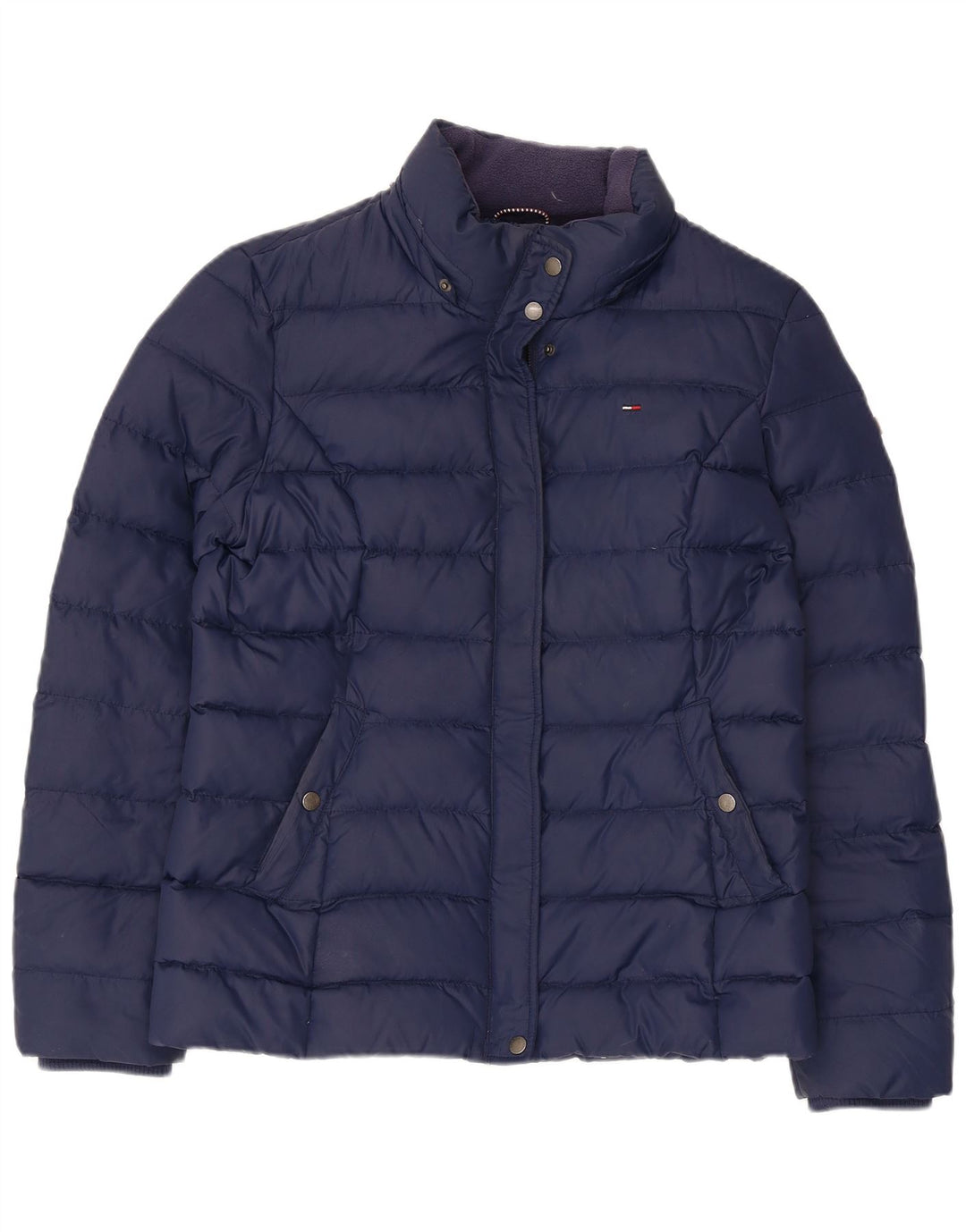 Tommy Hilfiger Womens Padded Jacket UK 16 Large Navy Blue Polyester