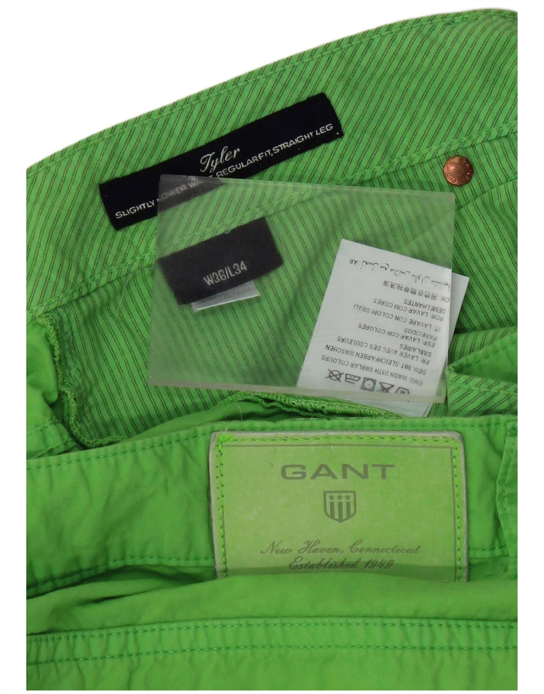 GANT Mens Tyler Regular Fit Casual Shorts W36 Large Green Cotton