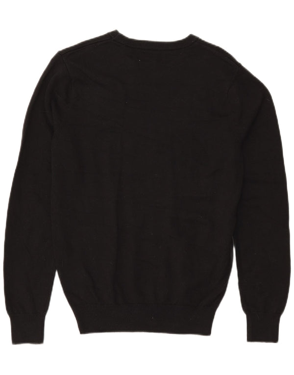 Calvin Klein Womens Boat Neck Jumper Sweater UK 10 Small Black Cotton