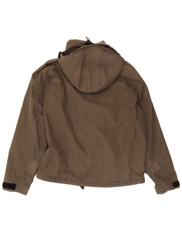 Jack Wolfskin Mens Hooded Windbreaker Jacket UK 36/38 Medium Beige