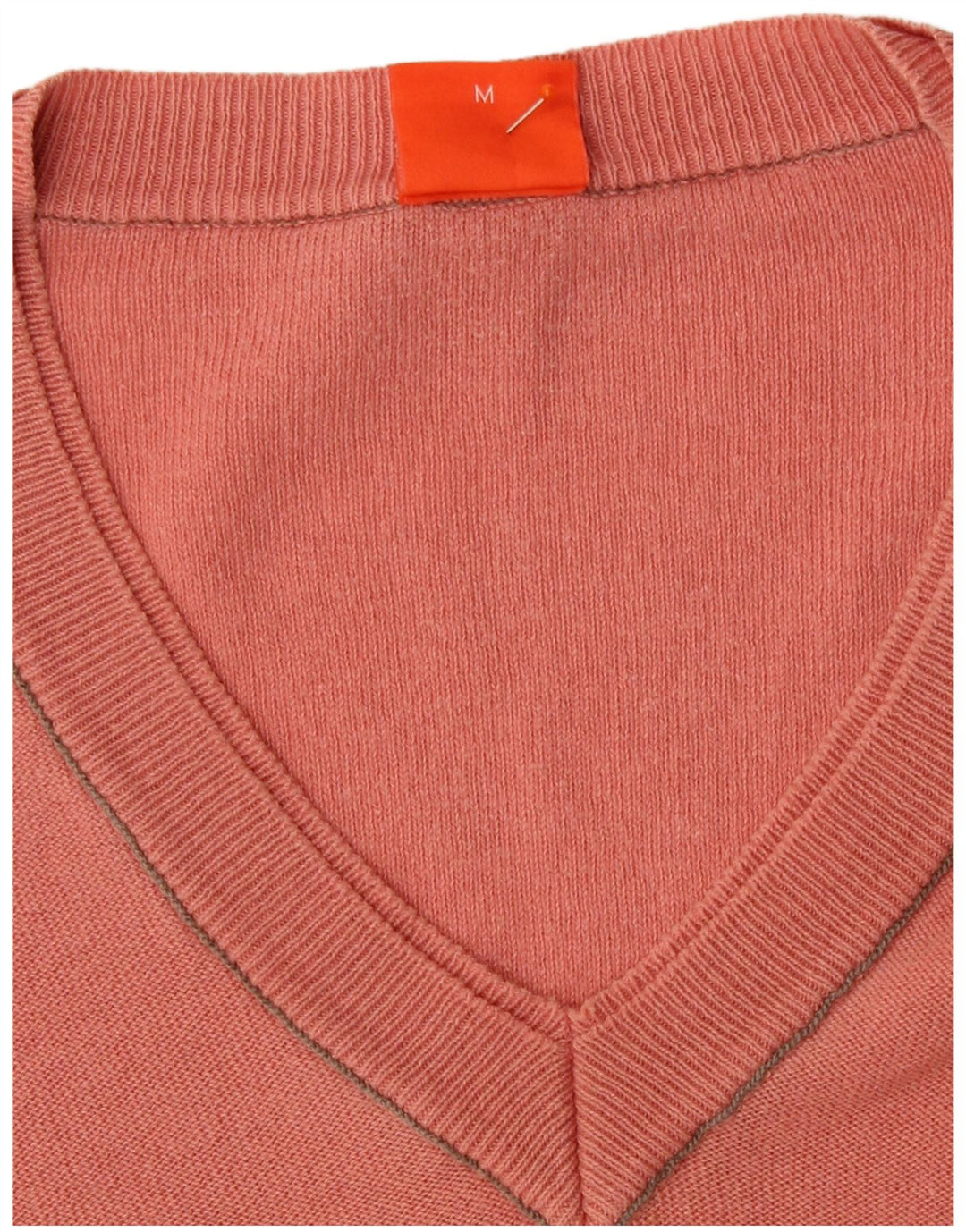 Hugo Boss Mens V-Neck Jumper Sweater Medium Pink