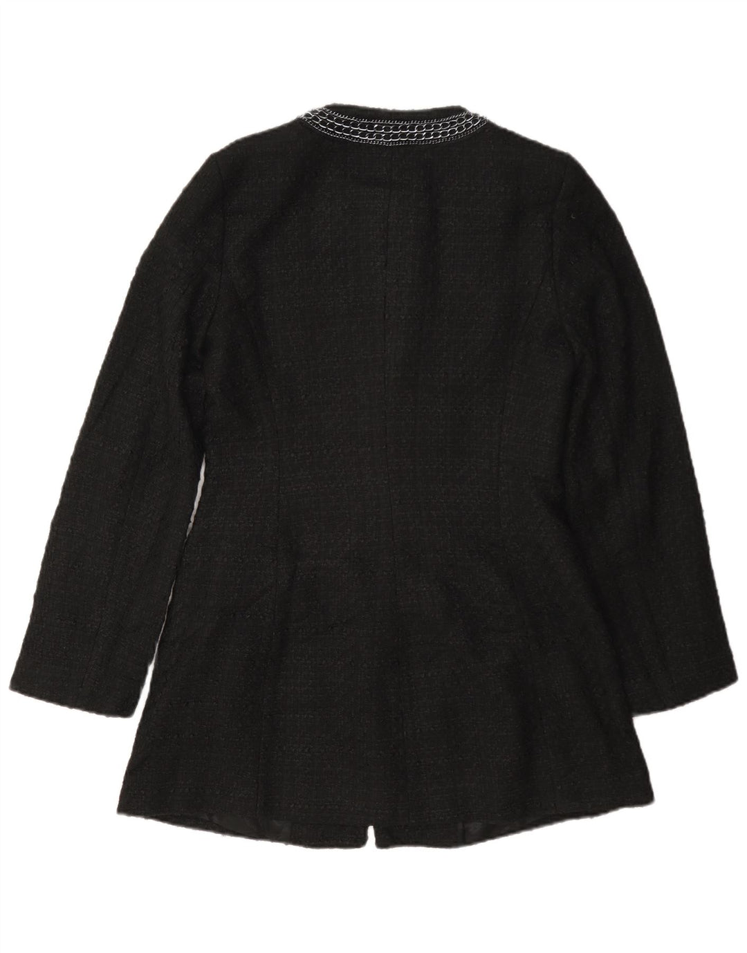Zara Womens Overcoat UK 12 Medium Black Polyester