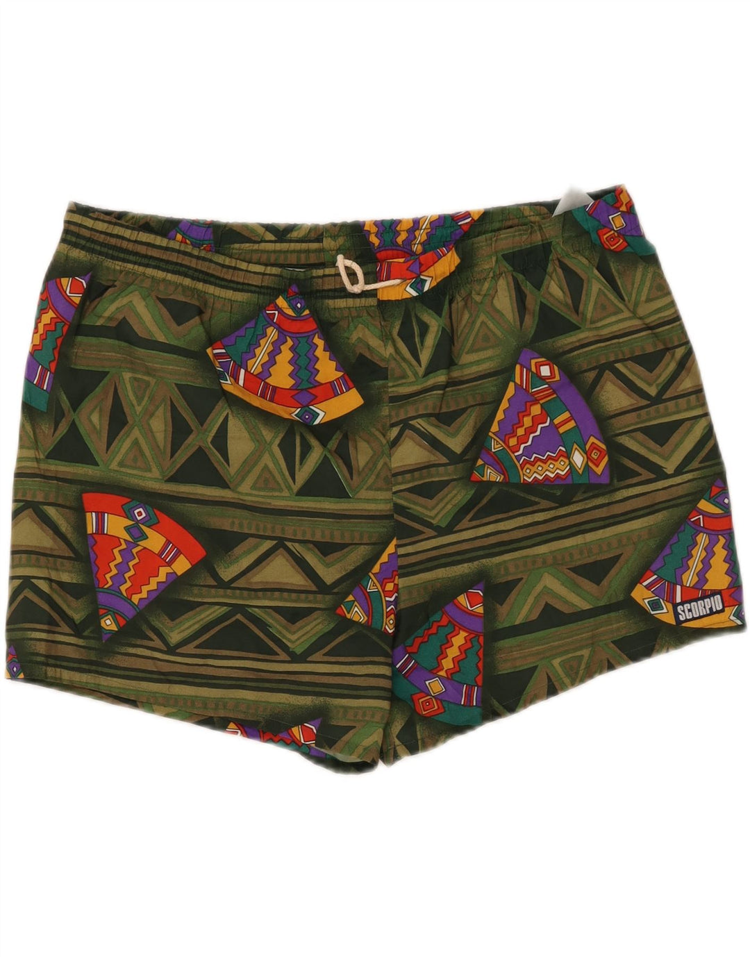 SCORPIO Mens Swimming Shorts IT 54 XL  Khaki Geometric Polyester Vintage Scorpio and Second-Hand Scorpio from Messina Hembry 