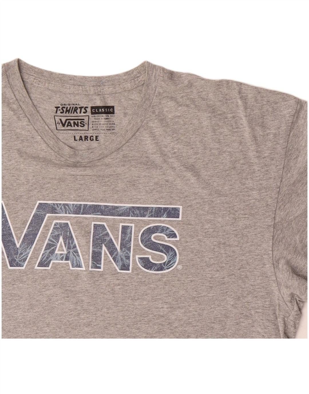 VANS Mens Classic Fit Graphic T-Shirt Top Large Grey Cotton
