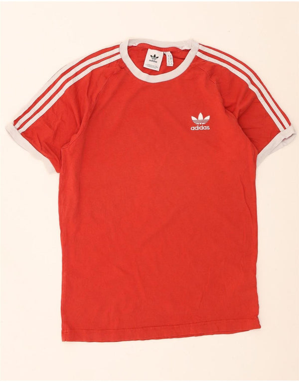 Adidas Mens T-Shirt Top Medium Red Cotton