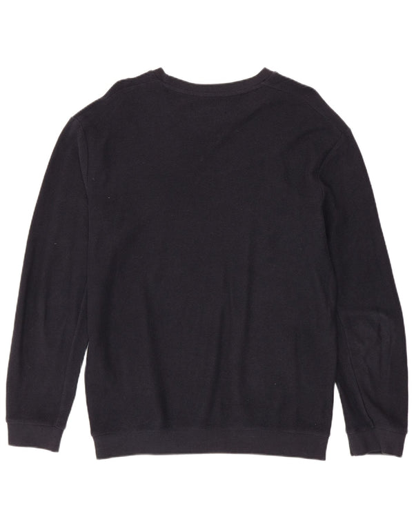 ZARA Mens Crew Neck Jumper Sweater XL Navy Blue Cotton