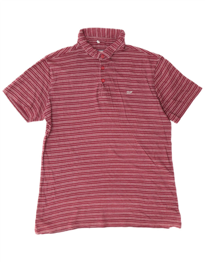 Carrera Mens Medium Maroon Striped Cotton
