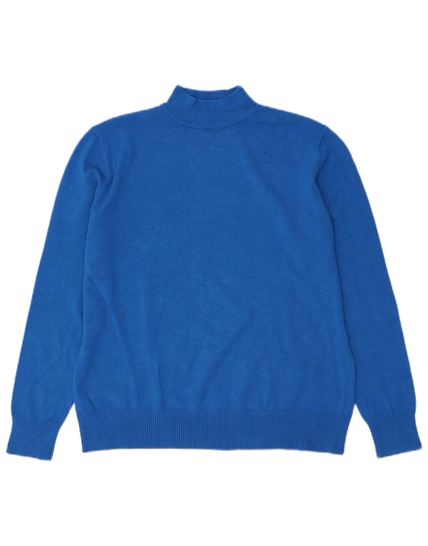 CASAMIA Womens Turtle Neck Jumper Sweater UK 16 Large Blue Viscose