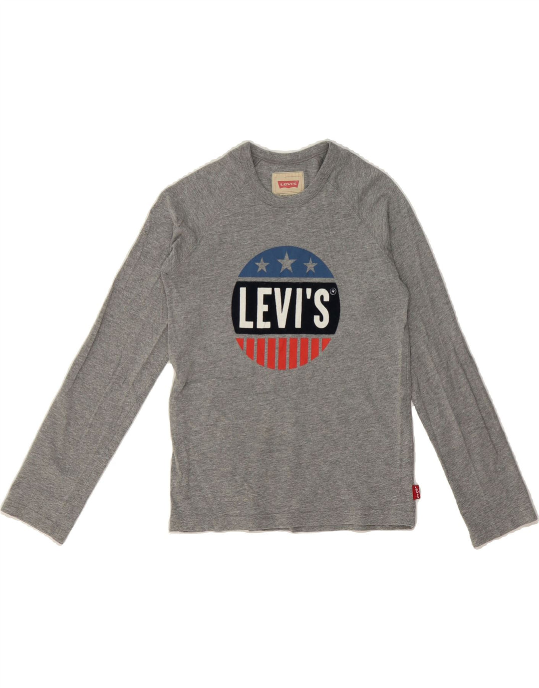 LEVI'S Boys Graphic Top Long Sleeve 9-10 Years Grey Cotton Vintage Levi's and Second-Hand Levi's from Messina Hembry 