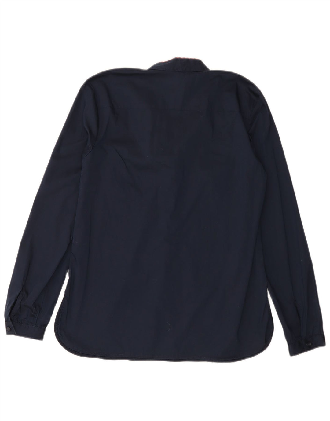 BENETTON Womens Front Tie Long Sleeve Blouse Top UK 10 Small Navy Blue