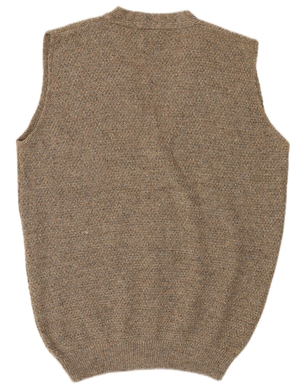 C&A Mens Loose Fit Sleeveless Cardigan Sweater IT 46 Small Grey Acrylic