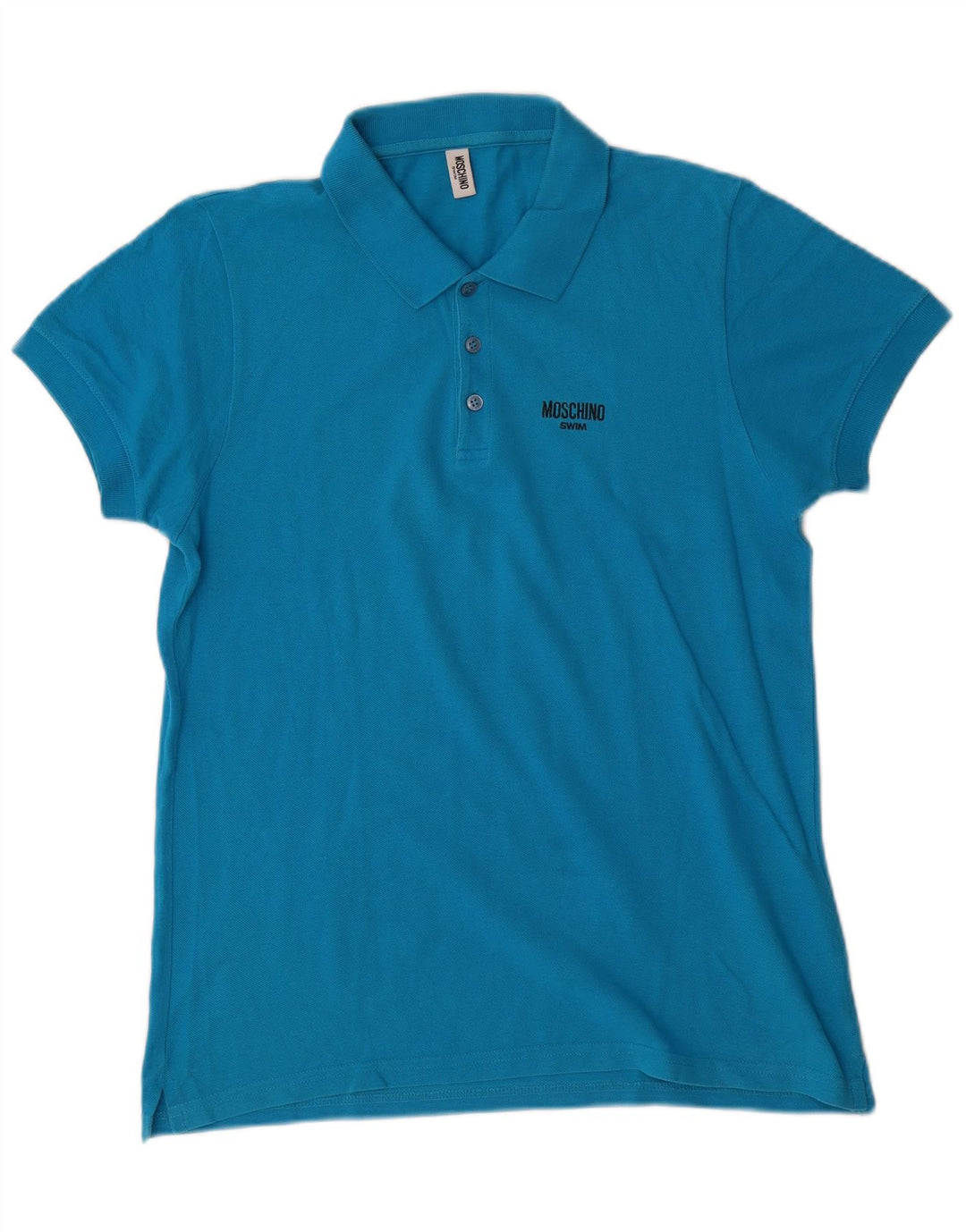 MOSCHINO Mens Polo Shirt Small Blue Cotton