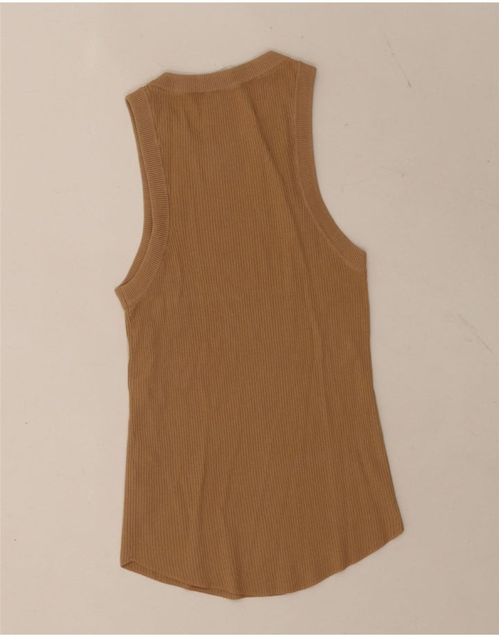 Zara Womens Vest Top UK 12 Medium Brown Polyester