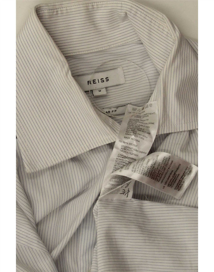 Reiss Mens Regular Fit Shirt Small White Pinstripe Cotton