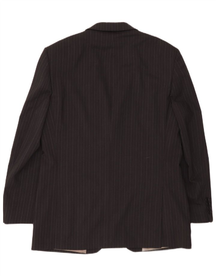 Marks & Spencer Mens 2 Button Blazer Jacket UK 40 Medium Grey Pinstripe