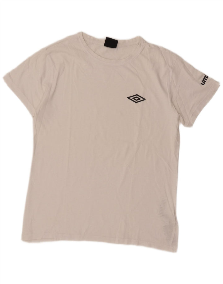 Umbro Mens T-Shirt Top Medium White Cotton