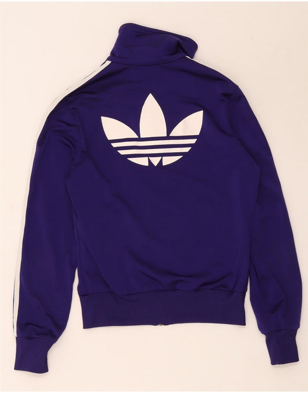 Adidas Womens Graphic Tracksuit Top Jacket EU 38 Medium Purple Polyester