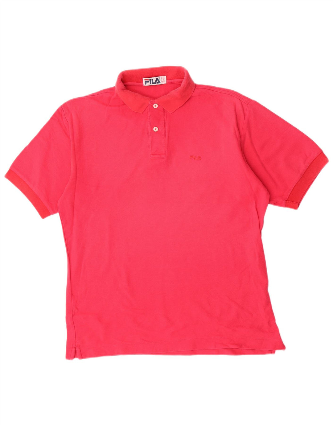 Fila Mens Polo Shirt IT 48 Medium Pink